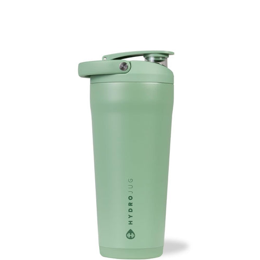 HydroJug 24 oz Edelstahl Shaker – Isoliert, auslaufsicher, BPA-frei mit leiser Mischgitter – Klumpenfrei, leise – Premium Shaker für Fitness, Sport & Alltag, Salbei