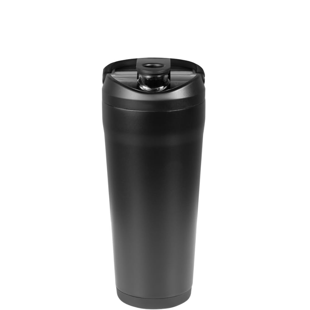 HydroJug 24 oz Edelstahl Shaker – Isoliert, Auslaufsicher, BPA-frei mit Leiser Mischgitter – Keine Klumpen, Kein Lärm – Premium Shaker für Fitness, Sport & Alltag, Schwarz