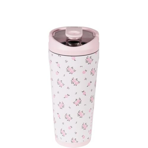 HydroJug 24 oz Edelstahl Shaker – Isoliert, auslaufsicher, BPA-frei mit leiser Mischgitter – Keine Klumpen, kein Lärm – Premium Shaker für Fitness, Sport & Alltag, Wildrose