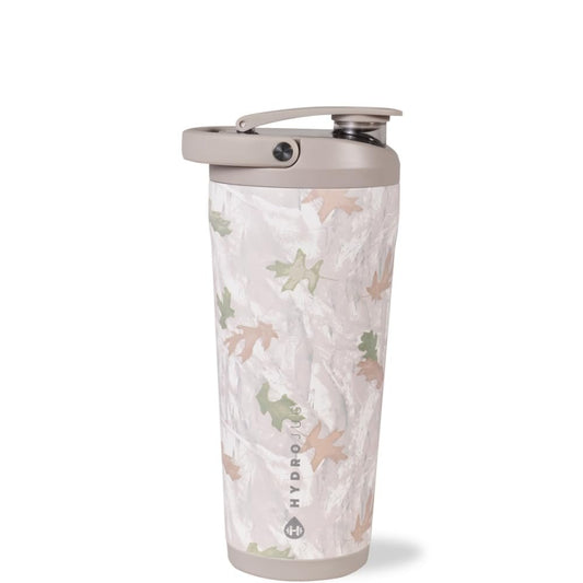 HydroJug 24 oz Edelstahl Shaker – Isoliert, auslaufsicher, BPA-frei mit leiser Mischgitter – Keine Klumpen, kein Lärm – Premium Shaker für Fitness, Sport & Alltag, Camo