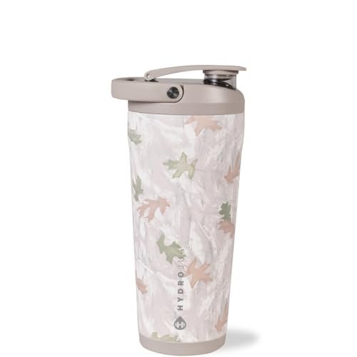 HydroJug 24 oz Edelstahl Shaker – Isoliert, auslaufsicher, BPA-frei mit leiser Mischgitter – Keine Klumpen, kein Lärm – Premium Shaker für Fitness, Sport & Alltag, Camo