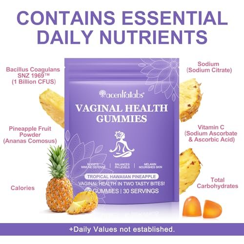 Vaginale Probiotika für Frauen, Vital Source Feminin Gummis, pH-Gleichgewicht für Frauen, Premium Feminin Balance Gummis, Förderung der Frauengesundheit - 60 Gummis