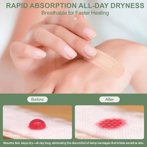 Hysimedy Silikon-Pflaster für empfindliche Haut 1"x3" 50 Stück – Flexible Stoffpflaster, latexfrei, hypoallergen, atmungsaktiv, kleine Wundpflaster für schmerzfreies Entfernen, ideal für Senioren und Kinder