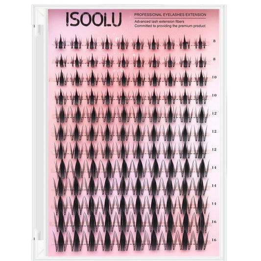 ISOOLU Manga Wimpern Clusters – Individuelle Wimpernverlängerung mit Kleber & Versiegelung für einen Wet-Look – 120 Stück (Ästhetisch)