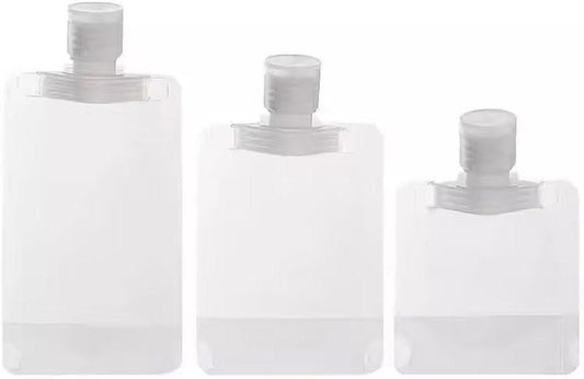 10er-Pack Reisegröße Quetschbeutel, 30 ml Klare Nachfüllbare Flaschen, Tragbare Toilettenartikel-Behälter, Auslaufsichere Kosmetikbehälter-Sets, Lotion-Shampoo-Duschgel-Quetschbeutel