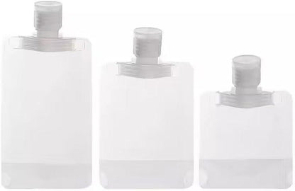 10er-Pack Reisegröße Quetschbeutel, 30 ml Klare Nachfüllbare Flaschen, Tragbare Toilettenartikel-Behälter, Auslaufsichere Kosmetikbehälter-Sets, Lotion-Shampoo-Duschgel-Quetschbeutel