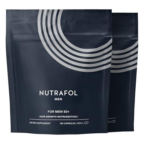 Nutrafol Men 50+ Haarwachstumspräparate, klinisch getestet für sichtbar dichteres Haar und Kopfhautbedeckung, #1 von Dermatologen empfohlenes Haarwachstumspräparat – 2-Monats-Vorrat, 2 Nachfüllbeutel