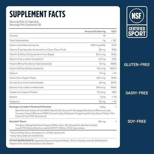 Nutrafol Men 50+ Haarwachstumspräparate, klinisch getestet für sichtbar dichteres Haar und Kopfhautbedeckung, #1 von Dermatologen empfohlenes Haarwachstumspräparat – 2-Monats-Vorrat, 2 Nachfüllbeutel