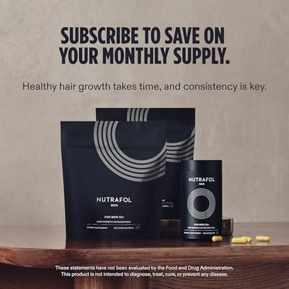 Nutrafol Men 50+ Haarwachstumspräparate, klinisch getestet für sichtbar dichteres Haar und Kopfhautbedeckung, #1 von Dermatologen empfohlenes Haarwachstumspräparat – 2-Monats-Vorrat, 2 Nachfüllbeutel