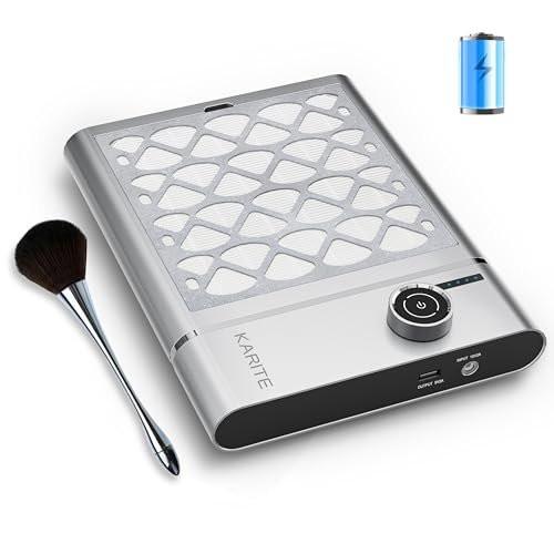 Karite Nagelstaubsauger, Upgrade Vakuum Staubsauger mit Filter & 30 Schleifpapieren, 5000 U/min Leistungsstarke Absaugung, 6000 mAh Wiederaufladbarer Nagelstaubsauger für Nageltechniker, Kabellos für einfache Reinigung