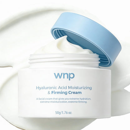 WNP Hyaluronsäure Feuchtigkeits- & Straffungscreme – 4D Hyaluronsäure, Aloe Vera, Peptide, Kollagen, Ceramide Anti-Aging Gesichtscreme für feine Linien, Falten, trockene & empfindliche Haut (1,76 Fl Oz)