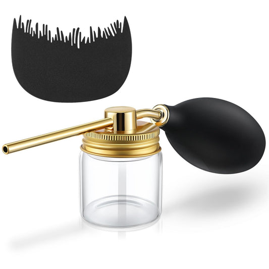 Hohean Haaraufbau-Faserspray mit Haaransatz-Optimierer – Haarspray für mehr Volumen, tragbares Faserpulver mit Düse, Haaransatz-Pulver-Zubehör (Gold)