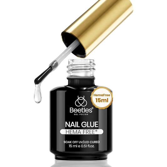 Beetles 15ml HEMA-freier Nagelkleber Gel - TPO-frei, super stark, für Nagelspitzen, klare Acrylnägel, Press-On-Nägel, schonend, große Kapazität, Salonqualität, DIY, benötigt UV-Licht-Aushärtung