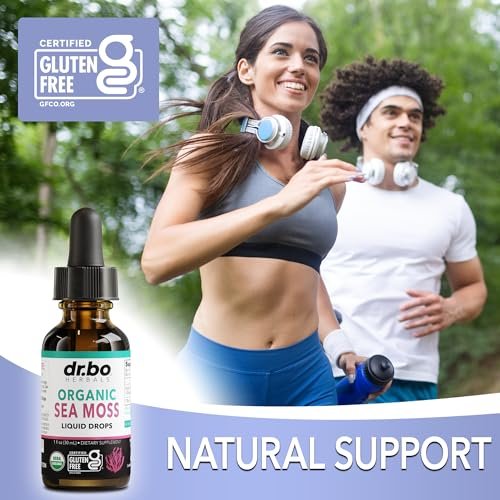 DR. BO Irish Sea Moss Liquid Drops - Bio-Organische Seamoss-Tropfen für Immun-, Haut- und Darmgesundheit - Veganes Seamoss-Öl-Gel-Tinktur, Chondrus Crispus Bio-Seamoss-Gel-Öl für Erwachsene & Kinder 30 ml