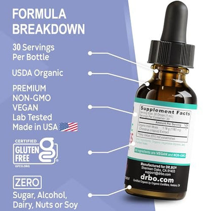 DR. BO Irish Sea Moss Liquid Drops - Bio-Organische Seamoss-Tropfen für Immun-, Haut- und Darmgesundheit - Veganes Seamoss-Öl-Gel-Tinktur, Chondrus Crispus Bio-Seamoss-Gel-Öl für Erwachsene & Kinder 30 ml