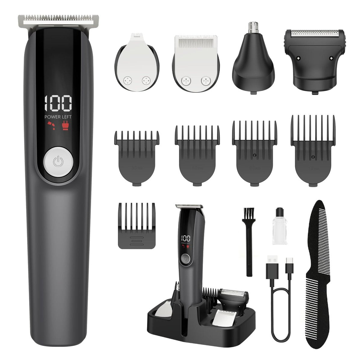 RUIBO Barttrimmer für Männer, 5-in-1 Haarschneider, Elektrorasierer für Nase, Körper, Gesicht und Schnurrbart, Kabelloser Trimmer für Herren, Ideales Geschenk
