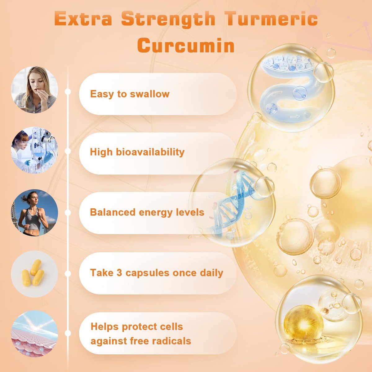 Turmeric Curcumin 1800mg mit 95% Curcuminoiden & Schwarzem Pfeffer – Hochabsorbierbare Formel für Gelenke, Entzündungen & Immunsystem – Extra Stark, Vegan, Ohne Gentechnik – 90 Kapseln