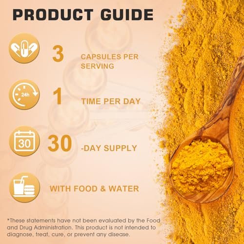 Turmeric Curcumin 1800mg mit 95% Curcuminoiden & Schwarzem Pfeffer – Hochabsorbierbare Formel für Gelenke, Entzündungen & Immunsystem – Extra Stark, Vegan, Ohne Gentechnik – 90 Kapseln