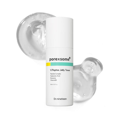 Dr.nineteen PoreXsome V.Peptox Jelly Toner – 13 Peptide 25.000 ppm + 10 Hyaluronsäure + Exosom – Porenverfeinerndes & kühlendes Essence Toner (150 ml)