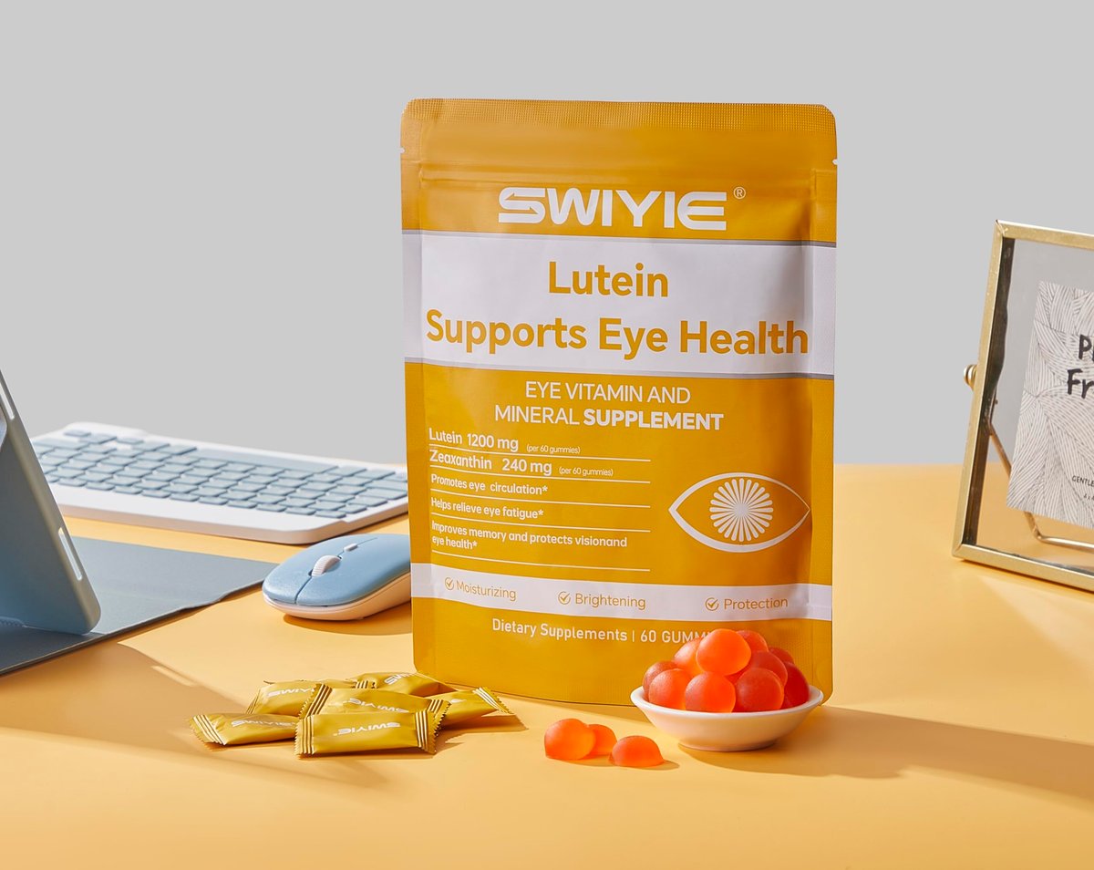 Swiyie Lutein Gummies – Augen-Vitamin- und Mineralstoffpräparat mit 20 mg Lutein & 4 mg Zeaxanthin – Gummivitamine zur Unterstützung der Augengesundheit – natürlich aromatisiert, 60 Gummis