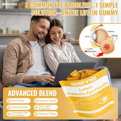 Swiyie Lutein Gummies – Augen-Vitamin- und Mineralstoffpräparat mit 20 mg Lutein & 4 mg Zeaxanthin – Gummivitamine zur Unterstützung der Augengesundheit – natürlich aromatisiert, 60 Gummis