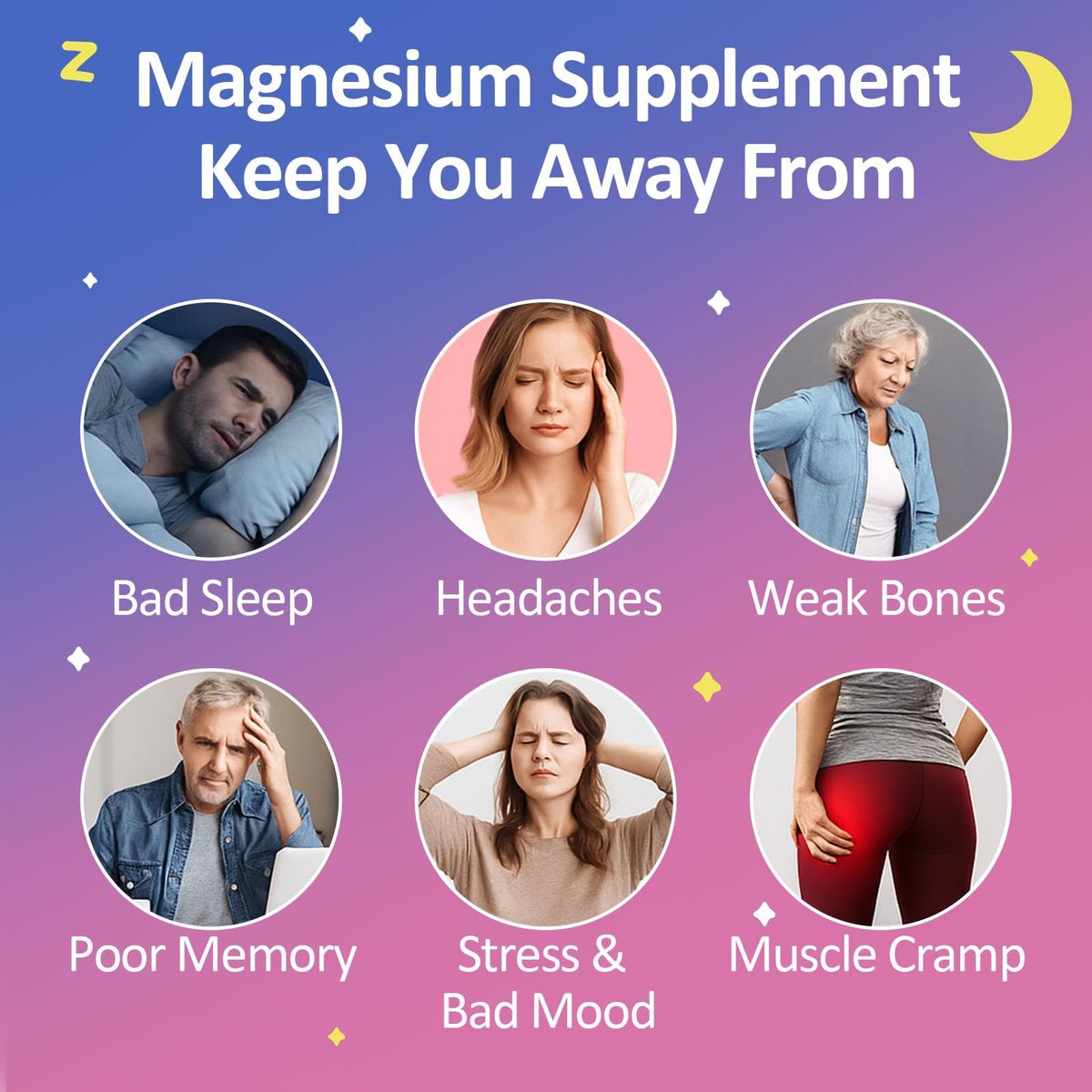 Magnesium Glycinat Gummies 400mg – Zuckerfreie vegane Gummibärchen für Erwachsene & Kinder mit Vitamin D3, B6, C, CoQ10, Kollagen, Zink – Schlaf, Muskeln, Knochen & Gedächtnisunterstützung – 60 Himbeer-Kaubonbons