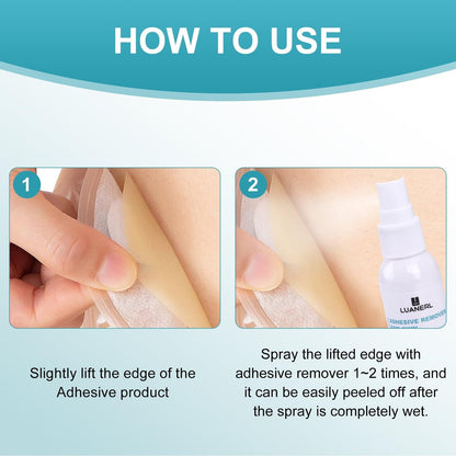 Luanerl Klebstoffentferner für Haut, Spray, Verbände, Oberflächen & Stomaversorgung – Sanft, ohne Stechen, für empfindliche Haut – 30 ml Flasche