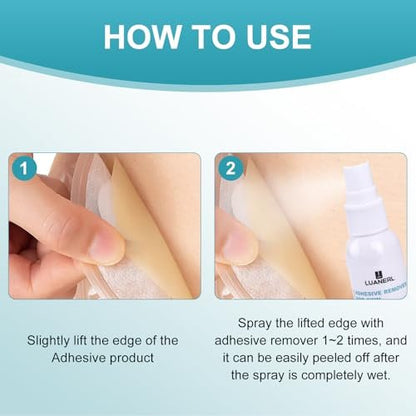 Luanerl Klebstoffentferner für Haut, Spray, Verbände, Oberflächen & Stomaversorgung – Sanft, ohne Stechen, für empfindliche Haut – 30 ml Flasche
