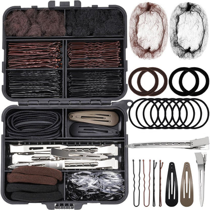 Teenitor 163-teiliges Haaraccessoire-Set – Haarnadeln, Haarnetze, Clips, Haargummis & Aufbewahrung für Tänze, Ballett, Wettbewerbe