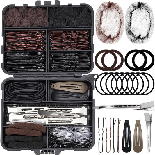 Teenitor 163-teiliges Haaraccessoire-Set – Haarnadeln, Haarnetze, Clips, Haargummis & Aufbewahrung für Tänze, Ballett, Wettbewerbe