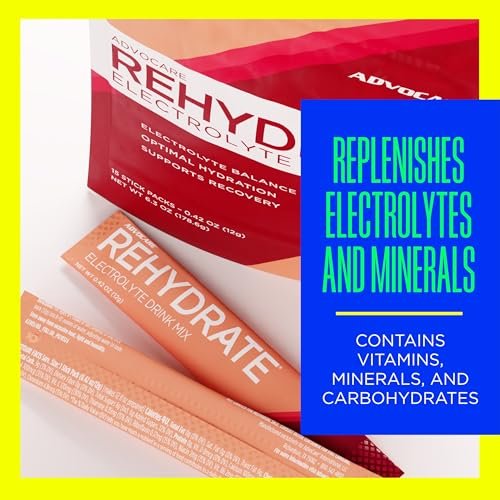 AdvoCare Rehydrate Elektrolyt-Drink-Mix – mit Magnesium, Natrium, Kalium & Calcium – Antioxidantien & Aminosäuren – Hydration & Regeneration – Granatapfel-Mandarine, 15 Sticks (6,3 oz)