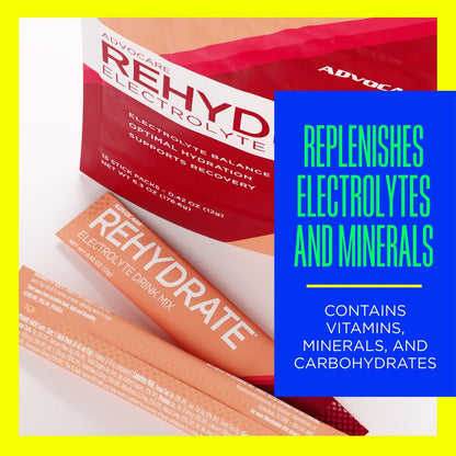 AdvoCare Rehydrate Elektrolyt-Drink-Mix – mit Magnesium, Natrium, Kalium & Calcium – Antioxidantien & Aminosäuren – Hydration & Regeneration – Granatapfel-Mandarine, 15 Sticks (6,3 oz)
