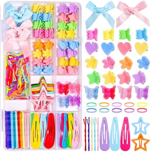 Teenitor Haaraccessoires für Mädchen – 193-teiliges Set mit Haarklammern, Mini-Clips, Spangen, Bobby Pins und Haargummis