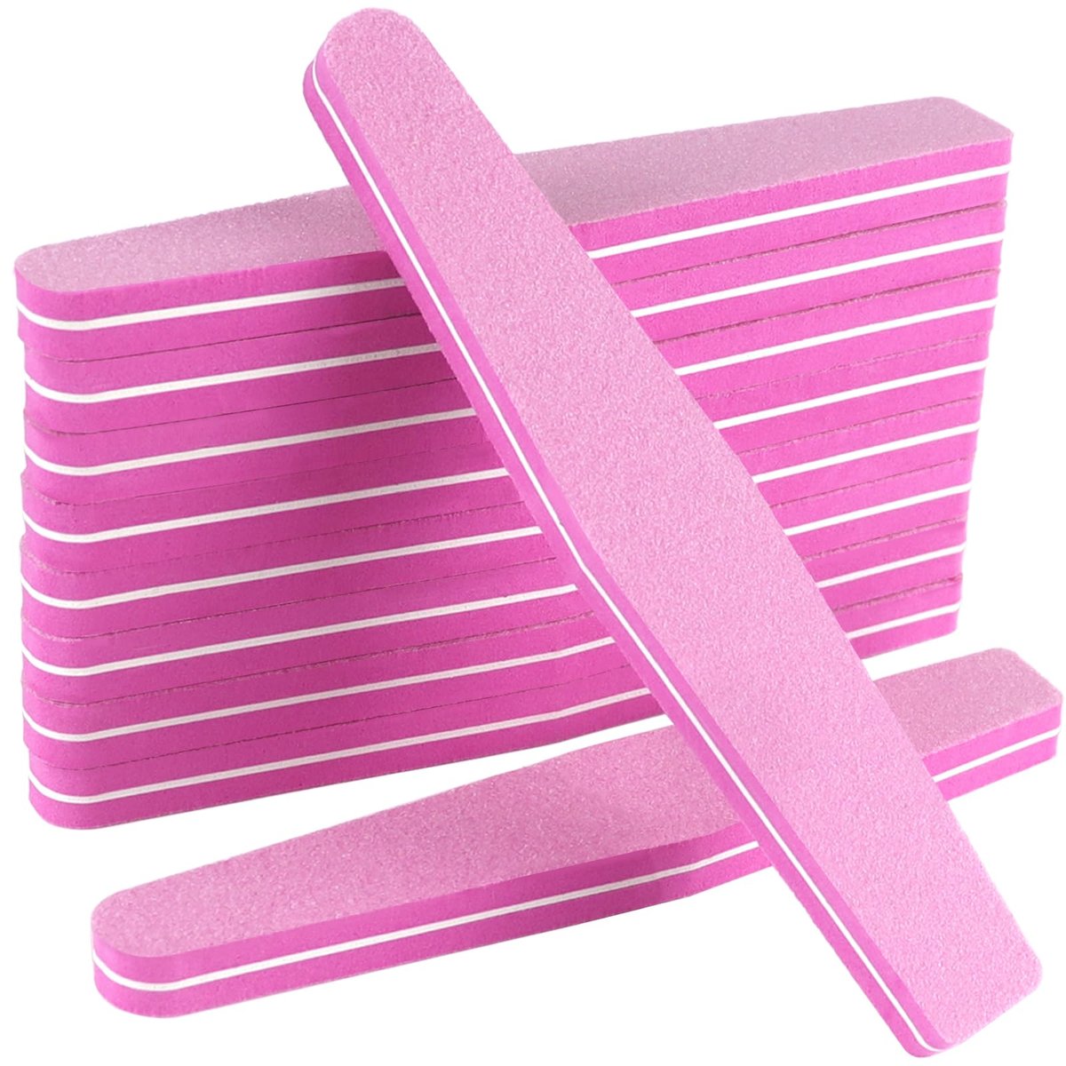 10er-Pack Nagelfeilen und Buffer 100/180 Grit, doppelseitige Nagelfeilen, Nagelbufferblock, Fingernagelfeile, Schwamm-Nagelfeile für Acryl-/Naturnägel (Pink)