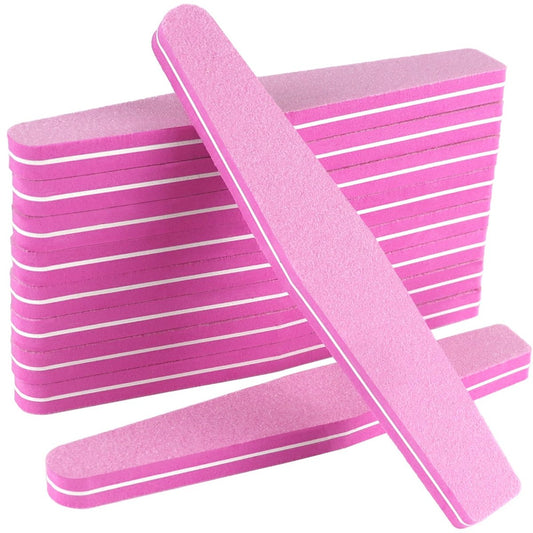 10er-Pack Nagelfeilen und Buffer 100/180 Grit, doppelseitige Nagelfeilen, Nagelbufferblock, Fingernagelfeile, Schwamm-Nagelfeile für Acryl-/Naturnägel (Pink)