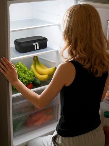 YOUSHARES Insulin-Vials Kühlschrank-Aufbewahrungsbox - 10ml Peptid-Vial Schutzhalter für den Kühlschrank, 18-Fächer Diabetiker Insulin-Fläschchen Organizer Tasche kompatibel mit U-100 Vials