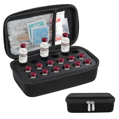 YOUSHARES Insulin-Vials Kühlschrank-Aufbewahrungsbox - 10ml Peptid-Vial Schutzhalter für den Kühlschrank, 18-Fächer Diabetiker Insulin-Fläschchen Organizer Tasche kompatibel mit U-100 Vials