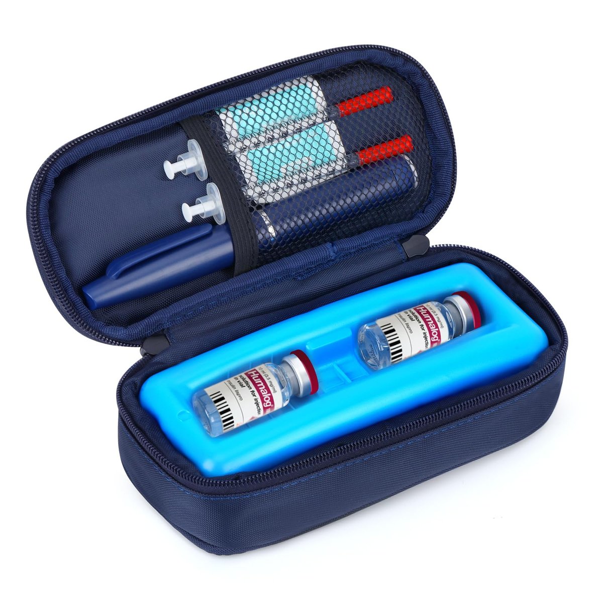 YOUSHARES Insulin-Vials-Kühler Reiseetui – TSA-geprüfte diabetische Medikamenten-Kühltasche mit Schutzeisblock, gekühlte Diabetes-Organizer, kleine Flaschen-Aufbewahrung