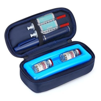 YOUSHARES Insulin-Vials-Kühler Reiseetui – TSA-geprüfte diabetische Medikamenten-Kühltasche mit Schutzeisblock, gekühlte Diabetes-Organizer, kleine Flaschen-Aufbewahrung