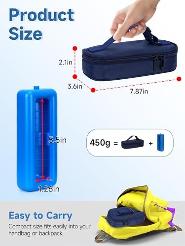 YOUSHARES Insulin-Vials-Kühler Reiseetui – TSA-geprüfte diabetische Medikamenten-Kühltasche mit Schutzeisblock, gekühlte Diabetes-Organizer, kleine Flaschen-Aufbewahrung