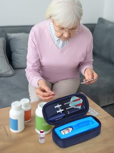 YOUSHARES Insulin-Vials-Kühler Reiseetui – TSA-geprüfte diabetische Medikamenten-Kühltasche mit Schutzeisblock, gekühlte Diabetes-Organizer, kleine Flaschen-Aufbewahrung