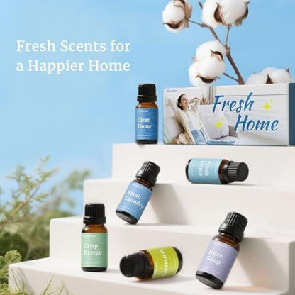 AROMTOPIA Diffuser Duftöle – 6x10ml Frische Zuhause Set für Aromadiffuser, Duftlampe, Seifen- und Kerzenherstellung – Frische Wäsche, Meeresbrise, Zitrone