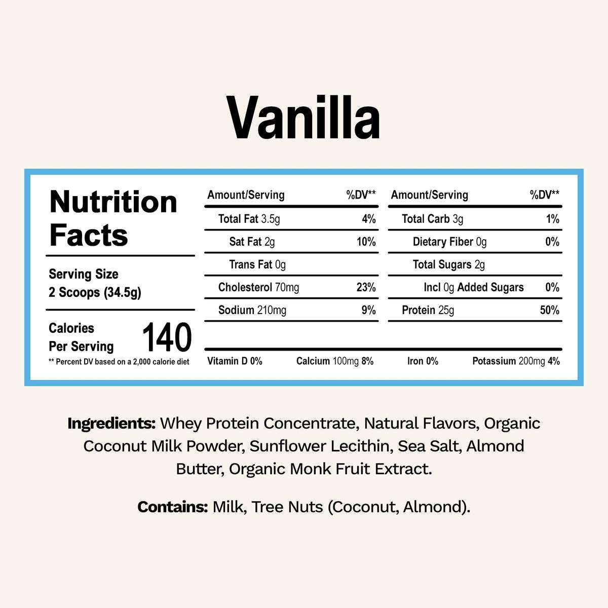 Rise Grass-Fed Whey Proteinpulver Vanille - 25g Protein, ohne künstliche Aromen, Farbstoffe oder Konservierungsstoffe - Zuckerfrei, glutenfrei, sojafrei (Einzelportion, 1 Packung)