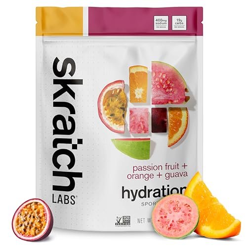 Skratch Labs Hydration Sports Drink Mix – Echter Frucht-Elektrolyt-Pulver für schnelle Hydration & Ausdauer | Maracuja Orange Guave | 20 Portionen | Vegan, Nicht-GVO, Saubere Inhaltsstoffe