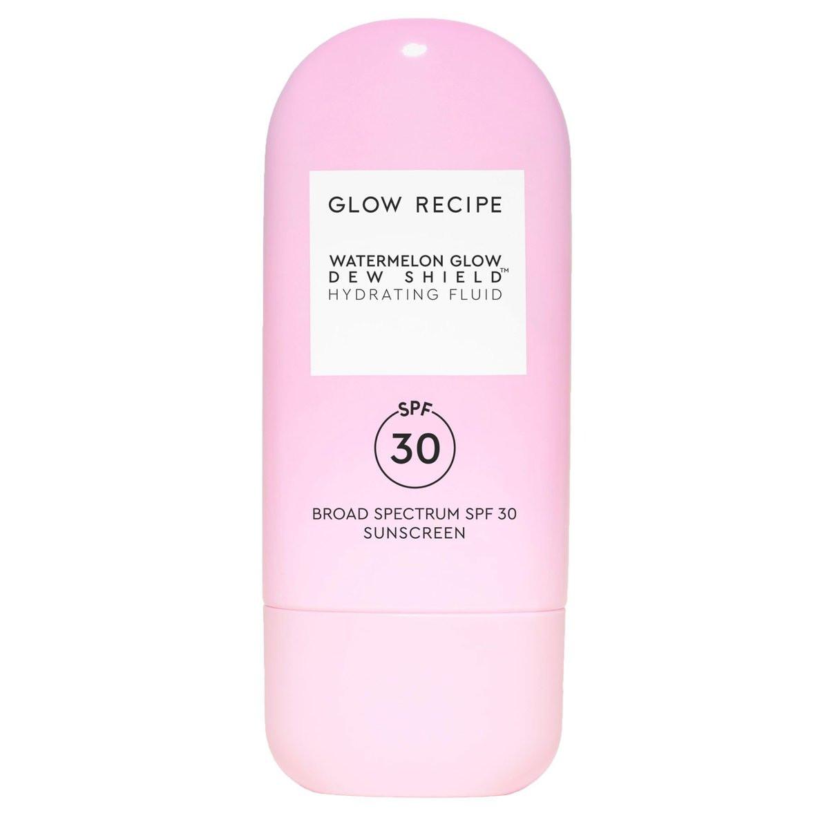 Glow Recipe Dew Shield Korean Face Sunscreen SPF 30 – Feuchtigkeitsspendender Sonnenschutz, leichter Primer für Make-up, ohne weißen Schimmer, mit Niacinamid (15 ml)