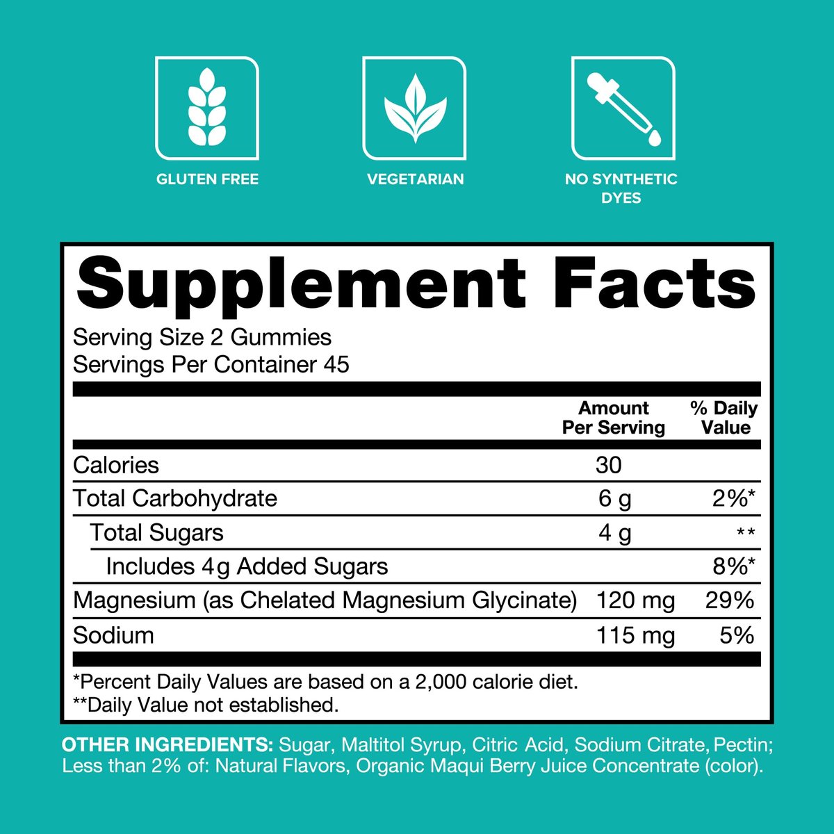 Qunol Magnesium Glycinat Gummis, 120 mg Magnesium Glycinat, Hohe Absorption, Mischbeeren, 90 Stück (1er Pack)