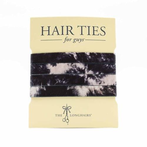 The Longhairs Haargummis, Ink Blot Muster, Doppelt genähter elastischer Stoff, Haarschonend (4er-Pack)