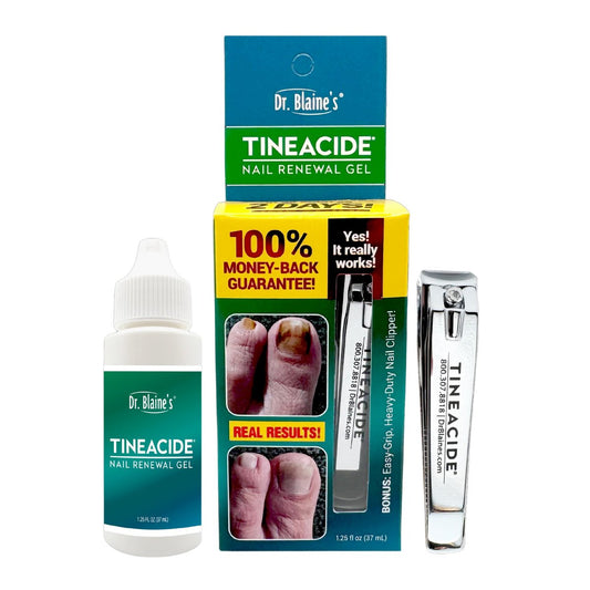 Dr. Blaine's Tineacide Nail Renewal Gel – Für dicke, brüchige und verfärbte Nägel – Weicht auf, hydratisiert und verbessert das Erscheinungsbild – Gegen Risse und Gelbfärbung – Präzisionsknipser – 37 ml