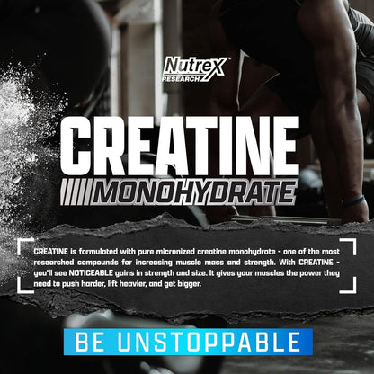 Nutrex Research Ultra Pure Creatine Monohydrat Pulver – 5g mikronisiertes Kreatin für Muskelaufbau, Kraft, Ausdauer und Erholung – 80 Portionen, geschmacksneutral