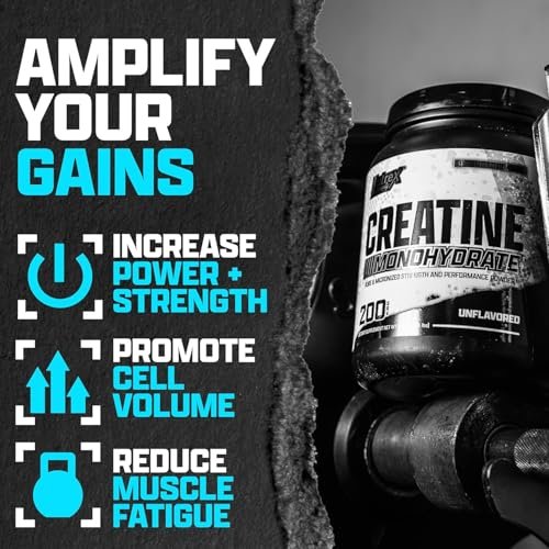 Nutrex Research Ultra Pure Creatine Monohydrat Pulver – 5g mikronisiertes Kreatin für Muskelaufbau, Kraft, Ausdauer und Erholung – 80 Portionen, geschmacksneutral